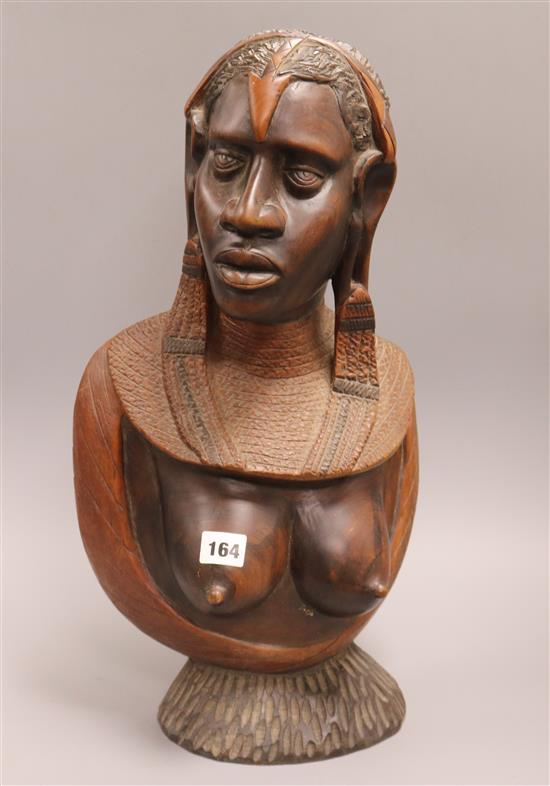 A carved African Tribal bust height 51cm